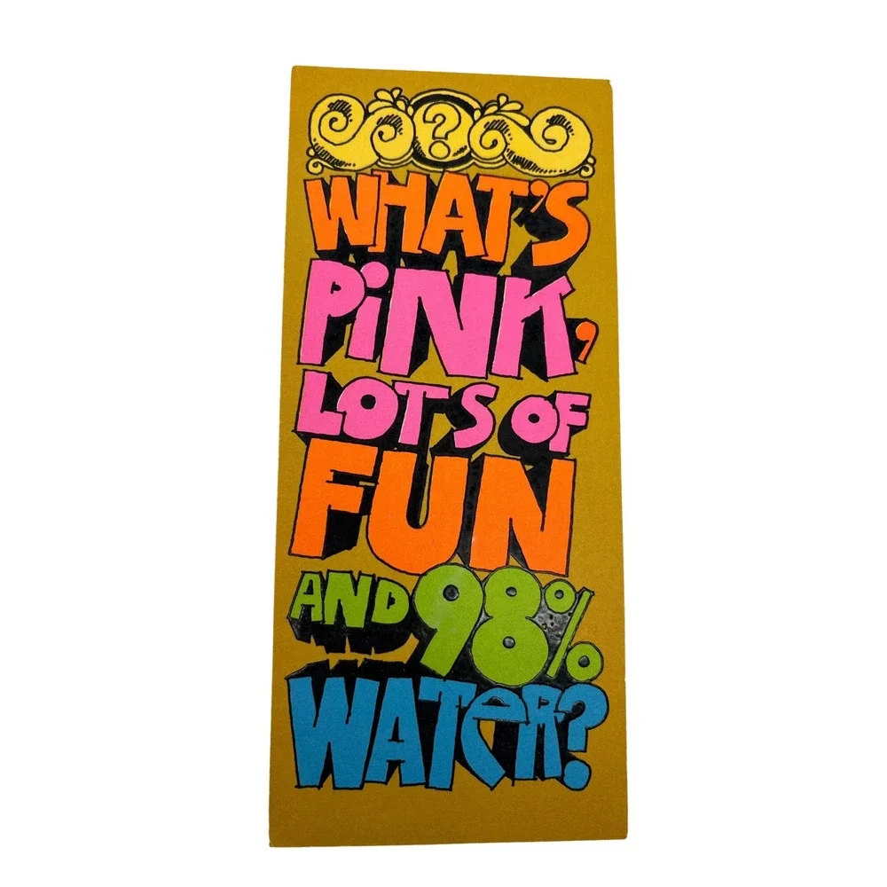 Vintage 1970s What's Pink Baby Congratulations Card‎ Humor Novelty